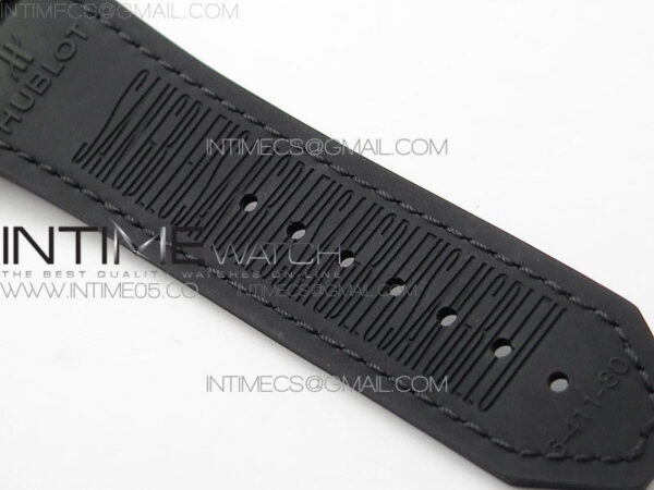 Big Bang Sang Bleu RG Ti Crystal Bezel WWF 1:1 Best Edition Black Skeletonal Dial On Black Gummy Strap Asian HB1213 V2 - Image 16