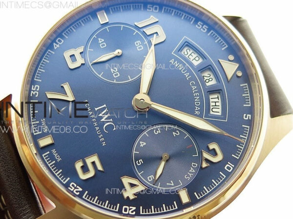 Big Pilot Annual Calendar RG IW5027 "Le Petit Prince" AZF 1:1 Best Edition Blue Dial on Brown Leather Strap A52850 - Image 4