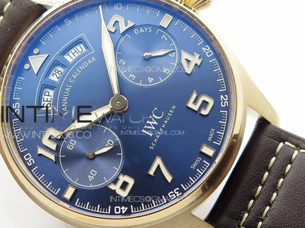 Big Pilot Annual Calendar RG IW5027 "Le Petit Prince" AZF 1:1 Best Edition Blue Dial on Brown Leather Strap A52850 - Image 6