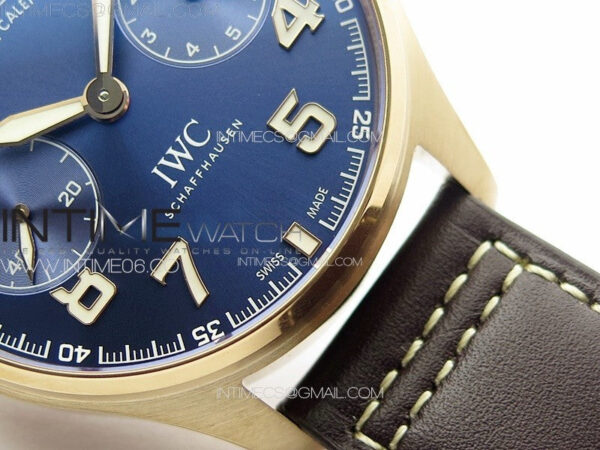 Big Pilot Annual Calendar RG IW5027 "Le Petit Prince" AZF 1:1 Best Edition Blue Dial on Brown Leather Strap A52850 - Image 7