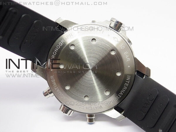Aquatimer Costeau Diver Chrono SS Black Dial on Black Rubber Strap A7750 - Image 7
