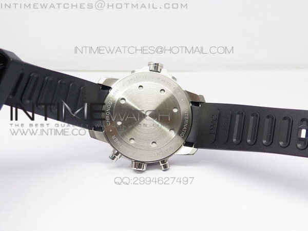 Aquatimer Costeau Diver Chrono SS Black Dial on Black Rubber Strap A7750 - Image 8