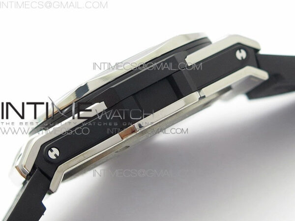 Big Bang Sang Bleu Ti Crystal Bezel WWF 1:1 Best Edition Black Skeletonal Dial On Black Gummy Strap Asian HB1213 V2 - Image 10