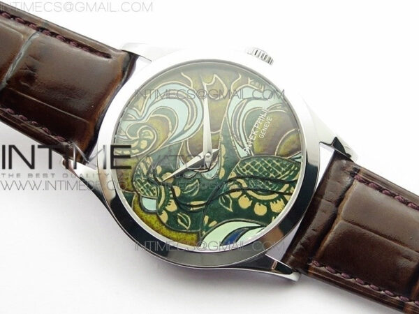 Classic 5077P-102 SS Case FLF Best Edition Real Enamel Dial 2 Brown Leather strap Cal.240 - Image 2