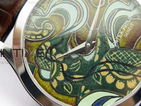 Classic 5077P-102 SS Case FLF Best Edition Real Enamel Dial 2 Brown Leather strap Cal.240 - Image 7