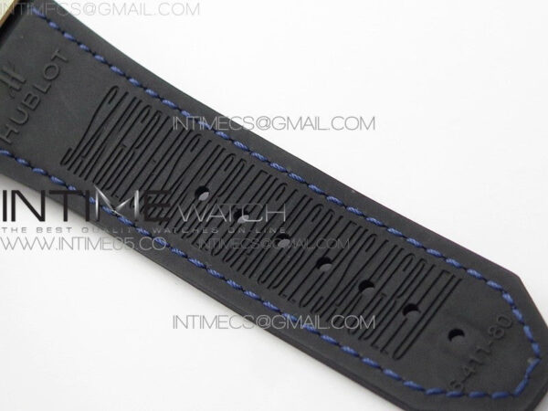 Big Bang Sang Bleu Ti Crystal Bezel And Case WWF 1:1 Best Edition Blue Skeletonal Dial On Blue Gummy Strap Asian HB1213 V2 - Image 16