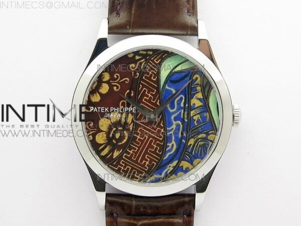 Classic 5077P-102 SS Case FLF Best Edition Real Enamel Dial 1 Brown Leather strap Cal.240