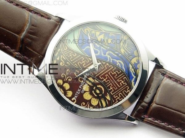 Classic 5077P-102 SS Case FLF Best Edition Real Enamel Dial 1 Brown Leather strap Cal.240 - Image 2