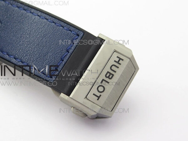 Big Bang Sang Bleu Ti Crystal Bezel WWF 1:1 Best Edition Blue Skeletonal Dial On Blue Gummy Strap Asian HB1213 V2 - Image 11
