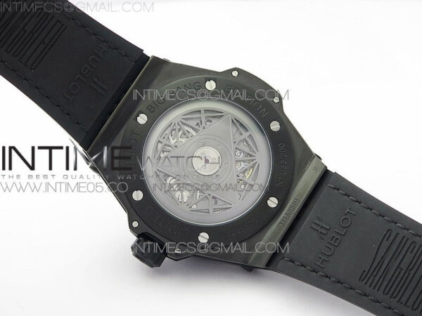 Big Bang Sang Bleu DLC Ti WWF 1:1 Best Edition Black Skeletonal Dial On Black Gummy Strap Asian HB1213 V2 - Image 17