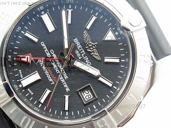 Avenger GMT SS Black Sticks Marker Dial on Rubber strap A2836 - Image 4