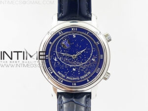 6104P Moon SS Blue Dial on Blue Leather Strap A240 V2