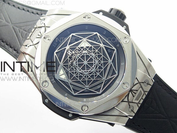 Big Bang Sang Bleu Ti WWF 1:1 Best Edition Black Skeletonal Dial On Black Gummy Strap Asian HB1213 V2 - Image 2