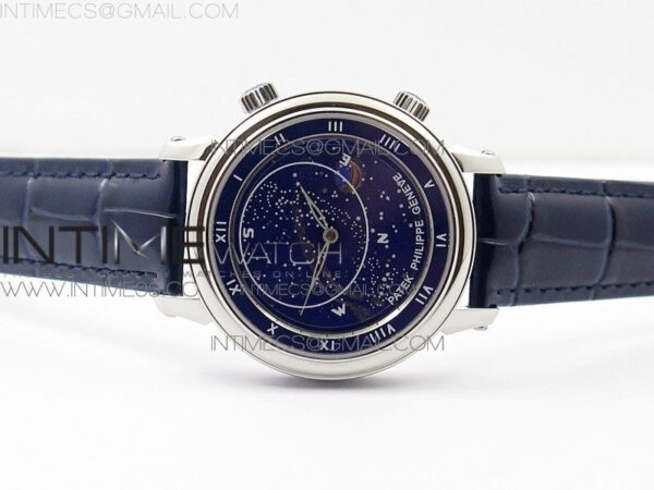 6104P Moon SS Blue Dial on Blue Leather Strap A240 V2 - Image 3