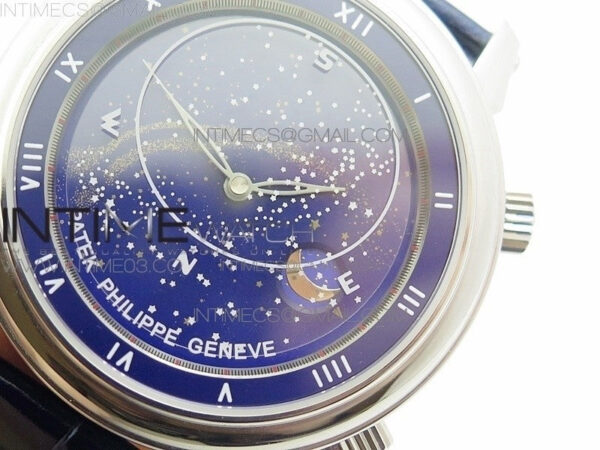 6104P Moon SS Blue Dial on Blue Leather Strap A240 V2 - Image 4