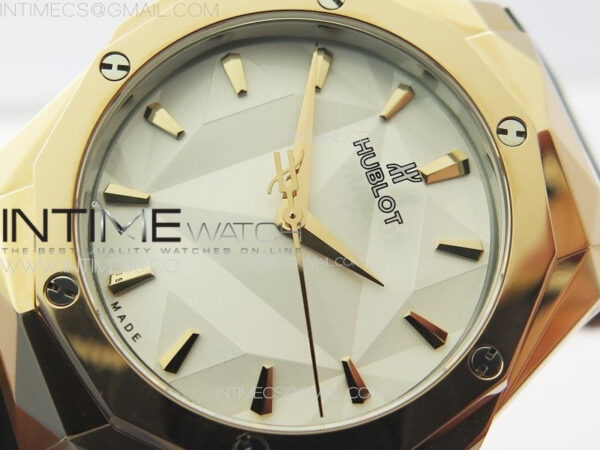 Classic Fusion Orlinski RG B50F 1:1 Best Edition White Faceted Dial on White Rubber Strap A2892 - Image 4