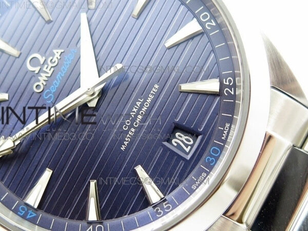Aqua Terra 150M Master Chronometers VSF 1:1 Best Edition Deep Blue Dial Silver Hand on SS Bracelet A8900 Super Clone - Image 9