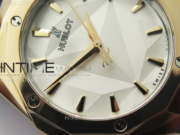 Classic Fusion Orlinski RG B50F 1:1 Best Edition White Faceted Dial on White Rubber Strap A2892 - Image 6