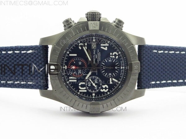 Avenger Bandit V13317 Titanium DLC B50 Best Edition Blue Dial Numbers Makers on Blue Nylon strap A7750 - Image 3