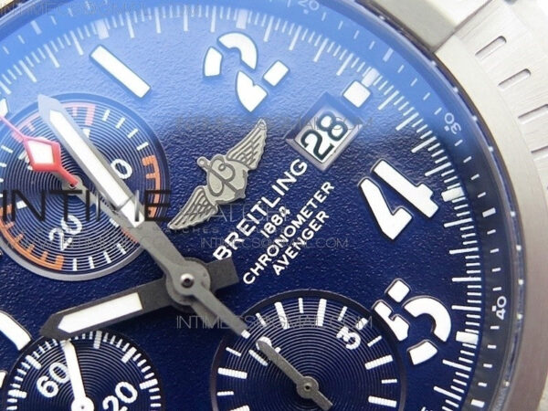 Avenger Bandit V13317 Titanium DLC B50 Best Edition Blue Dial Numbers Makers on Blue Nylon strap A7750 - Image 5