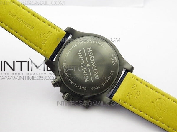 Avenger Bandit V13317 Titanium DLC B50 Best Edition Blue Dial Numbers Makers on Blue Nylon strap A7750 - Image 16