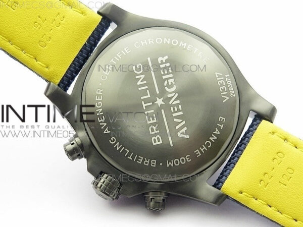Avenger Bandit V13317 Titanium DLC B50 Best Edition Blue Dial Numbers Makers on Blue Nylon strap A7750 - Image 17