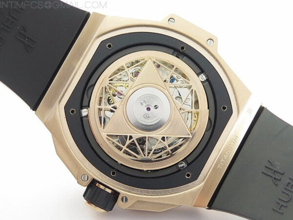 Big Bang Sang Bleu chrono RG B50 White Skeletonal Dial On Black Gummy Strap Asian 7750 - Image 21