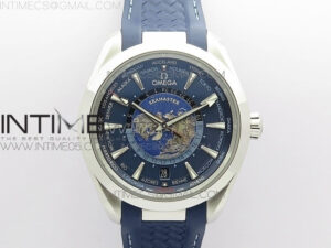 Aqua Terra 150M 43mm 24 VSF 1:1 Best Edition Blue Dial on Blue Rubber Strap A8938 Super Clone