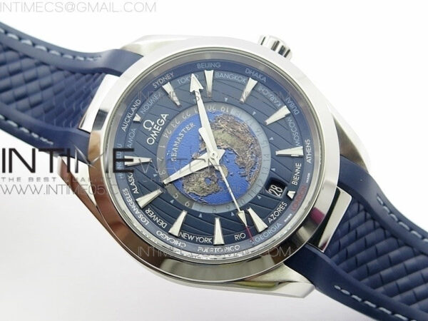 Aqua Terra 150M 43mm 24 VSF 1:1 Best Edition Blue Dial on Blue Rubber Strap A8938 Super Clone - Image 2