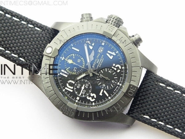 Avenger Bandit V13317 Titanium DLC B50 Best Edition Black Dial Numbers Makers on Black Nylon strap A7750 - Image 2