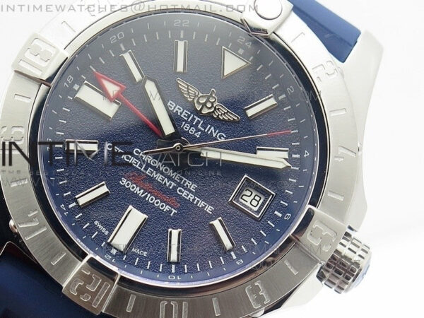 Avenger GMT SS Blue Sticks Marker Dial on Rubber strap A2836 - Image 5