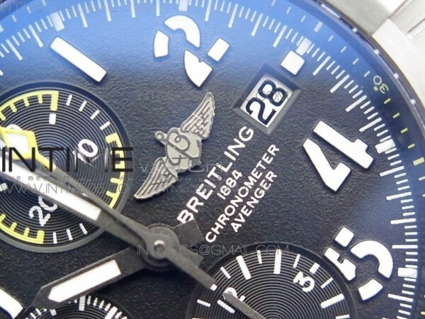 Avenger Bandit V13317 Titanium DLC B50 Best Edition Black Dial Numbers Makers on Black Nylon strap A7750 - Image 5