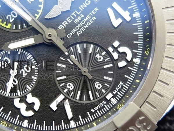 Avenger Bandit V13317 Titanium DLC B50 Best Edition Black Dial Numbers Makers on Black Nylon strap A7750 - Image 6
