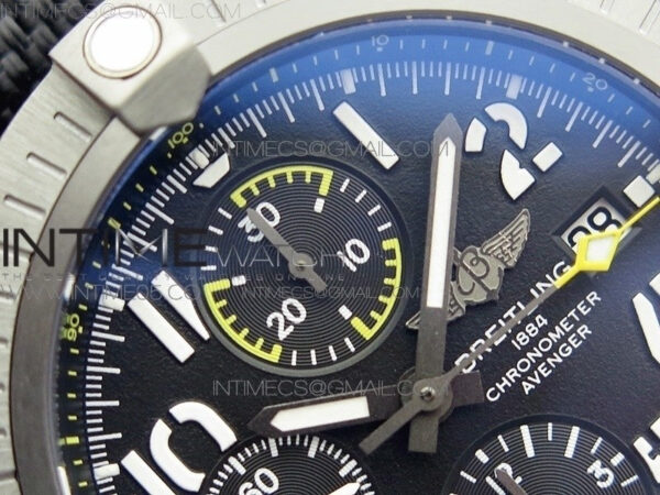 Avenger Bandit V13317 Titanium DLC B50 Best Edition Black Dial Numbers Makers on Black Nylon strap A7750 - Image 8