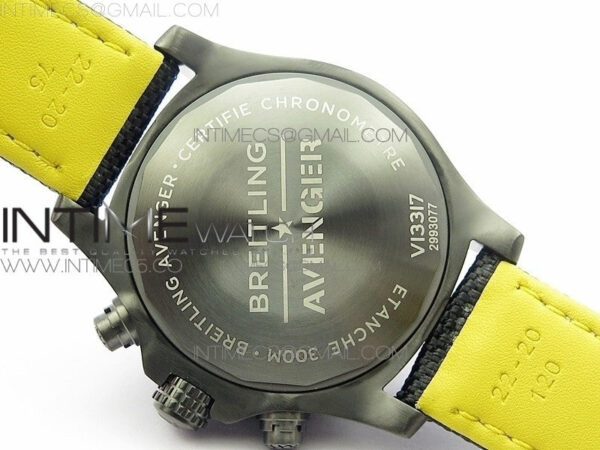 Avenger Bandit V13317 Titanium DLC B50 Best Edition Black Dial Numbers Makers on Black Nylon strap A7750 - Image 17
