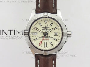 Avenger GMT SS White Stick Marker Dial on Leather strap A2836