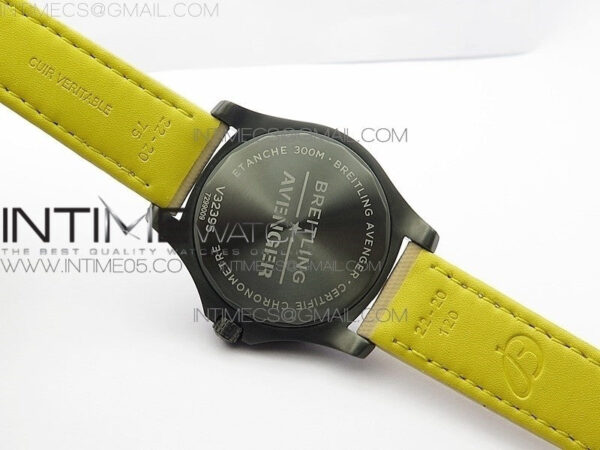 AVENGER V32395 Ti DLC 1:1 Best Edition Black Dial on Leather Strap A2824 - Image 19