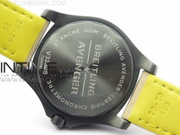 AVENGER V32395 Ti DLC 1:1 Best Edition Black Dial on Leather Strap A2824 - Image 20
