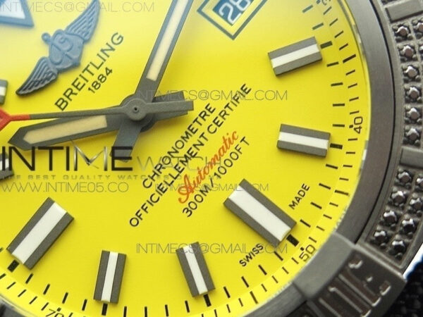 AVENGER Boutique Edition V17310 Dia Bezel Ti DLC 1:1 Best Edition Yellow Dial on Nylon Strap A2824 - Image 5