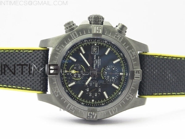 Avenger Bandit Titanium DLC B50 Best Edition Black Dial on Black/Yellow Gummy strap A7750 - Image 3