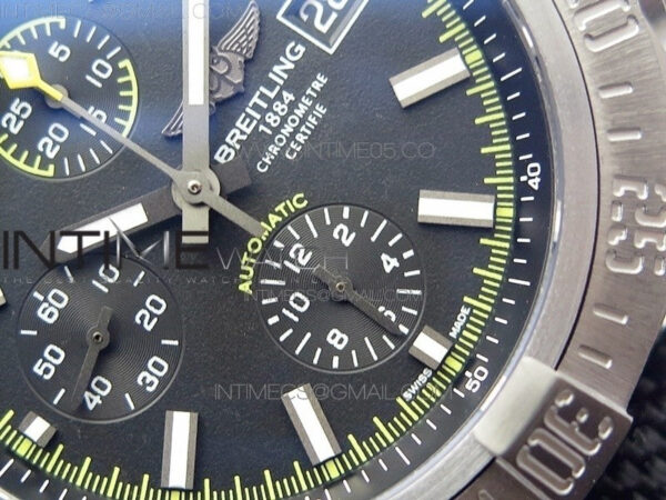 Avenger Bandit Titanium DLC B50 Best Edition Black Dial on Black/Yellow Gummy strap A7750 - Image 5