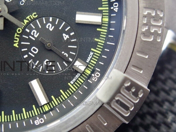 Avenger Bandit Titanium DLC B50 Best Edition Black Dial on Black/Yellow Gummy strap A7750 - Image 6
