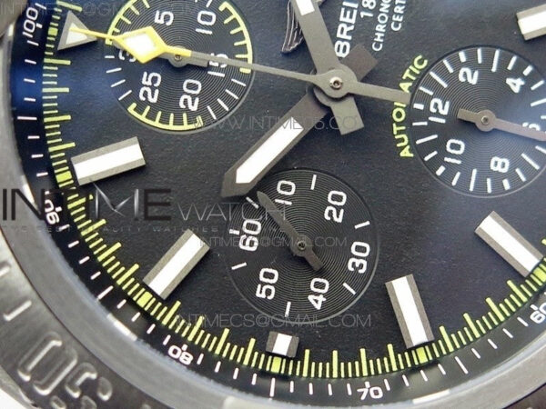 Avenger Bandit Titanium DLC B50 Best Edition Black Dial on Black/Yellow Gummy strap A7750 - Image 7