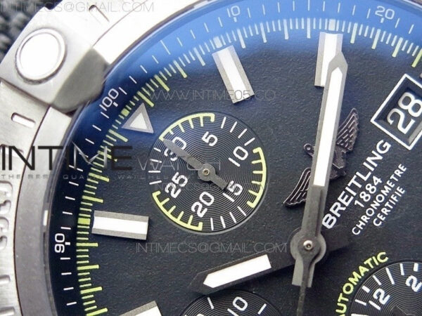 Avenger Bandit Titanium DLC B50 Best Edition Black Dial on Black/Yellow Gummy strap A7750 - Image 8