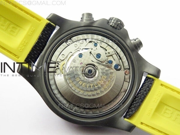 Avenger Bandit Titanium DLC B50 Best Edition Black Dial on Black/Yellow Gummy strap A7750 - Image 25