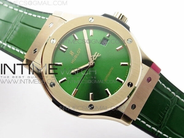 Classic Fusion 42mm RG B50F Green Dial On Green Gummy Strap A2892 - Image 2