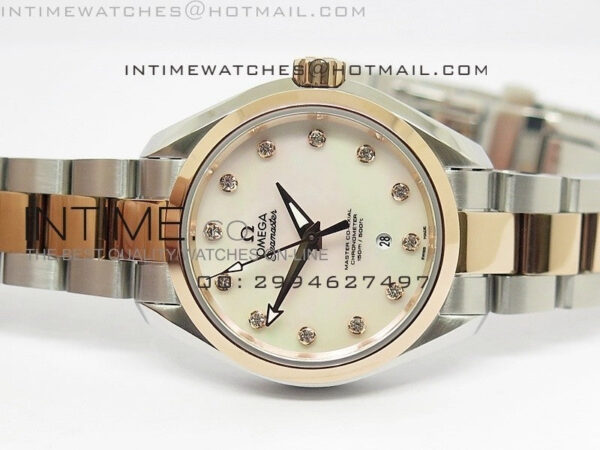 AQUA TERRA 150M SS/RG White MOP dial Ladies 1:1 Miyota 8520 - Image 3