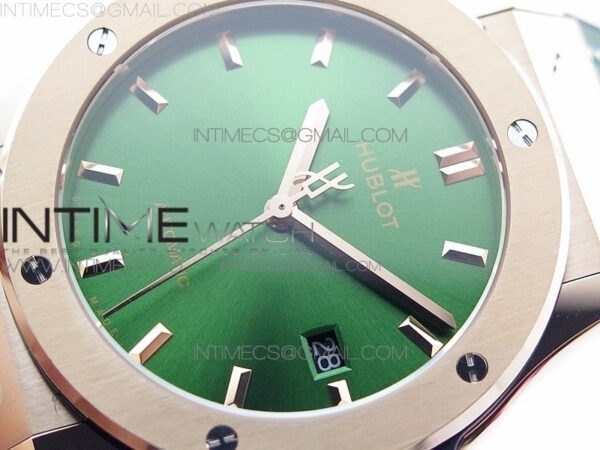 Classic Fusion 42mm RG B50F Green Dial On Green Gummy Strap A2892 - Image 4