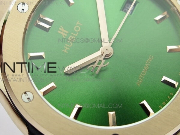 Classic Fusion 42mm RG B50F Green Dial On Green Gummy Strap A2892 - Image 6