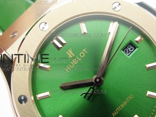 Classic Fusion 42mm RG B50F Green Dial On Green Gummy Strap A2892 - Image 7